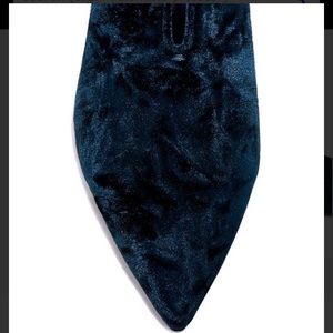 Mules /Slides, flat, crushed velvet